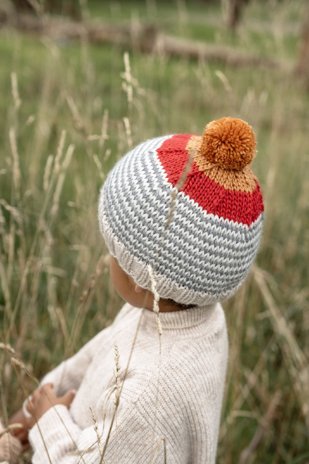 ACORN KIDS - HORIZON BEANIE: GREY STRIPE [sz:XXS - 0-3 MTHS]
