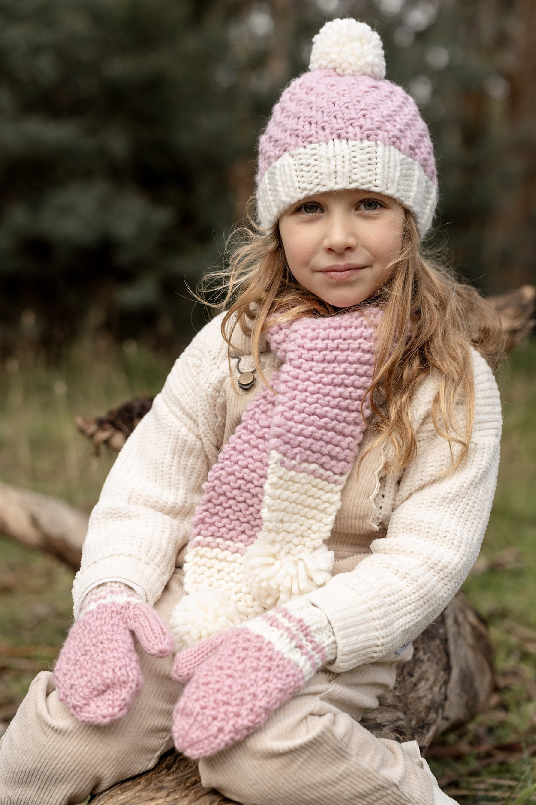 ACORN KIDS - RIPPLES SCARF: PINK