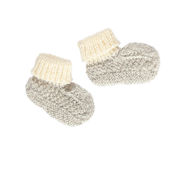 ACORN KIDS - SPRINGBUD MERINO BOOTIES: CLOUD MARLE [sz:XXS (0-3 MTHS)]