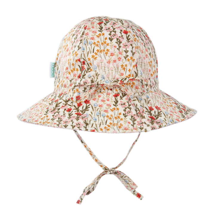 ACORN KIDS - WIDE BRIM REVERSIBLE SUNHAT: FIORELLA [sz:S - 50CM/9-18 MTHS]