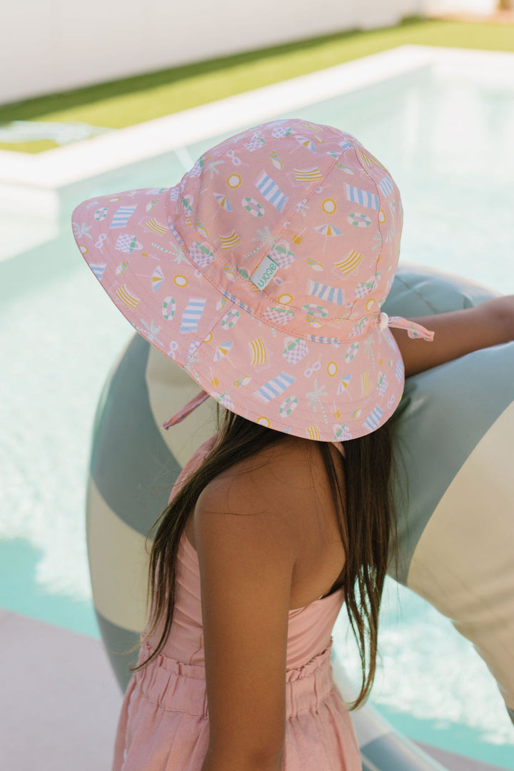 ACORN KIDS - WIDE BRIM SUNHAT: GOLDEN WATTLE [sz:S - 50CM/9-18 MONTHS]