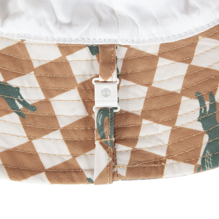 ACORN KIDS - WIDE BRIM BUCKET SUNHAT: CROCODILE CHECKS [sz:S - 50CM/9-18 MTHS]