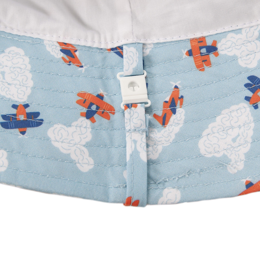 ACORN KIDS - WIDE BRIM BUCKET SUNHAT: HIGH FLYERS [sz:S - 50CM/9-18 MTHS]
