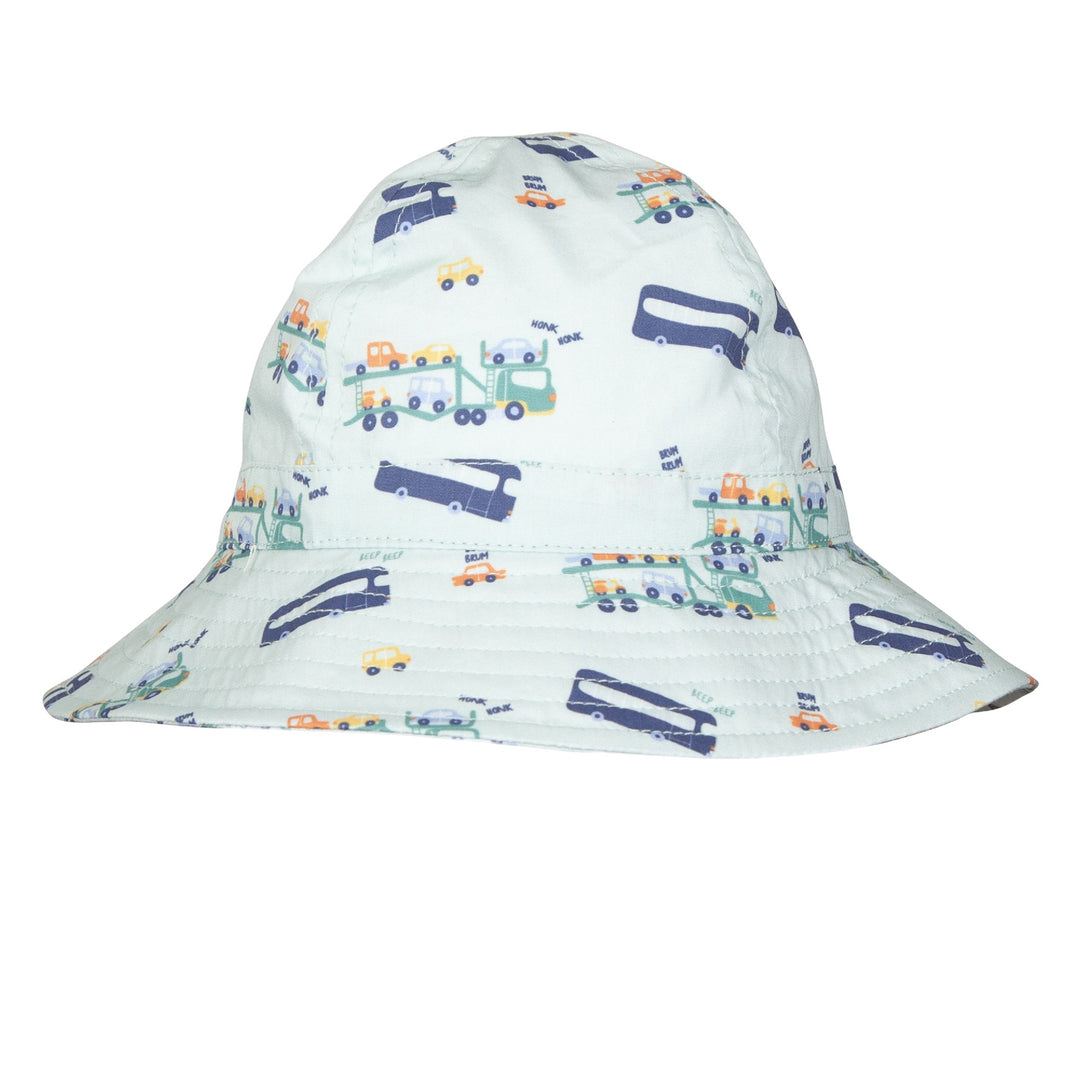 ACORN KIDS - INFANT WIDE BRIM SUNHAT: BEEP BEEP [sz:XS - 46CM/0-9 MTHS]