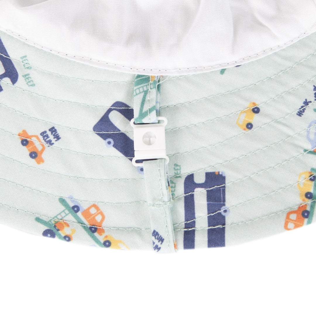 ACORN KIDS - INFANT WIDE BRIM SUNHAT: BEEP BEEP [sz:XS - 46CM/0-9 MTHS]