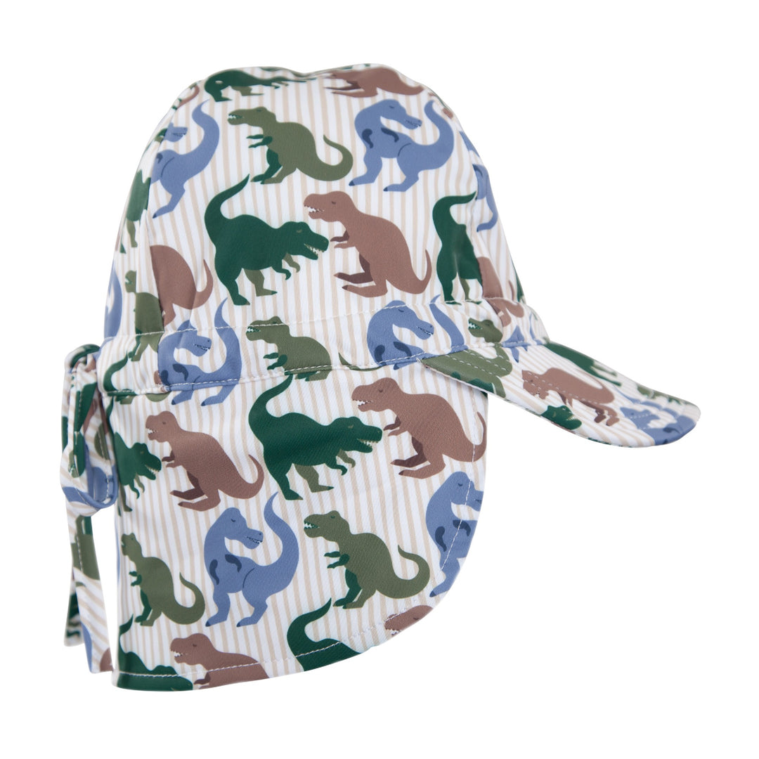 ACORN KIDS - SWIM FLAP CAP: T REX [sz:S - 50CM/9-18 MTHS]