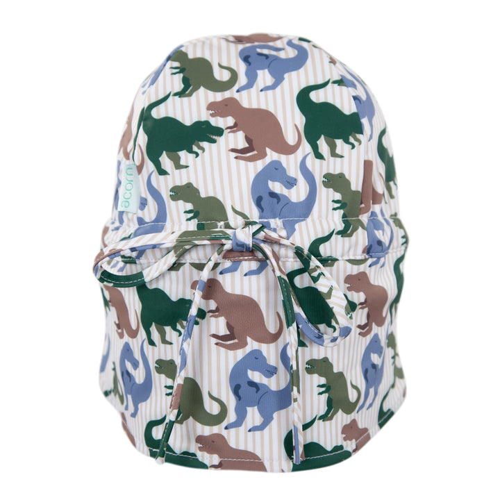 ACORN KIDS - SWIM FLAP CAP: T REX [sz:S - 50CM/9-18 MTHS]