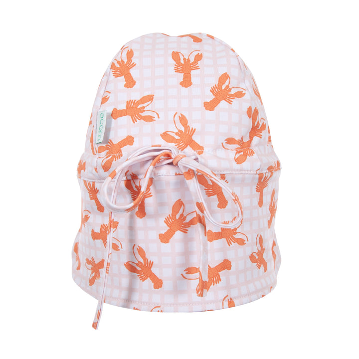 ACORN KIDS - PINK LOBSTERS SWIM FLAP CAP: PINK [sz:S - 50CM/9-18 MONTHS]