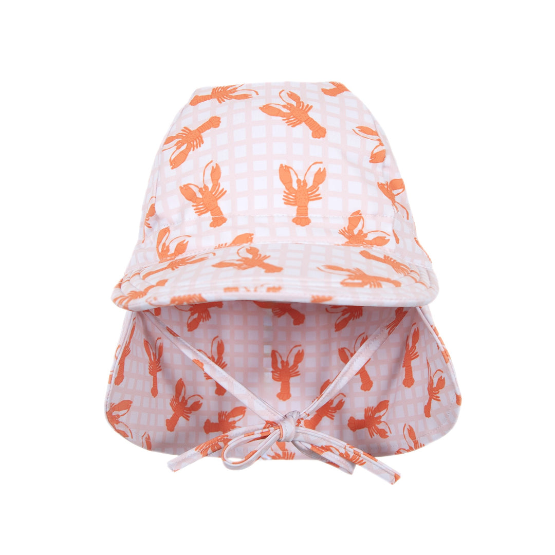 ACORN KIDS - PINK LOBSTERS SWIM FLAP CAP: PINK [sz:S - 50CM/9-18 MONTHS]