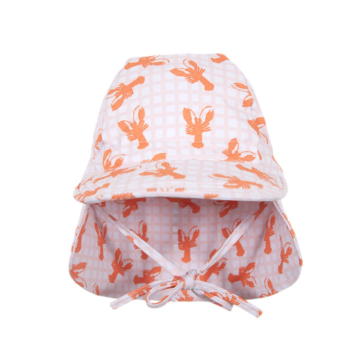ACORN KIDS - PINK LOBSTERS SWIM FLAP CAP: PINK [sz:S - 50CM/9-18 MONTHS]