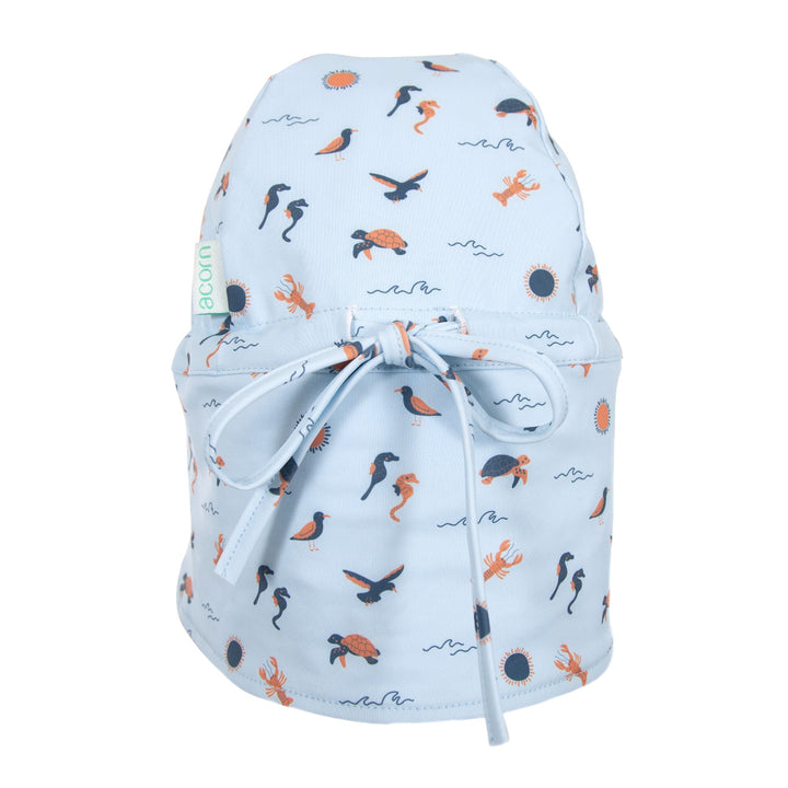 ACORN KIDS - SEALIFE SWIM FLAP CAP: BLUE AND ORANGE [sz:S - 50CM/9-18 MONTHS]
