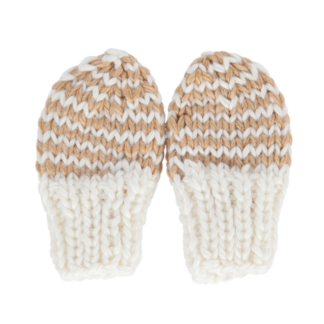 ACORN KIDS - FLOPSY BABY MITTENS: TAN AND OATMEAL [sz:XXS (0-3 MTHS)]