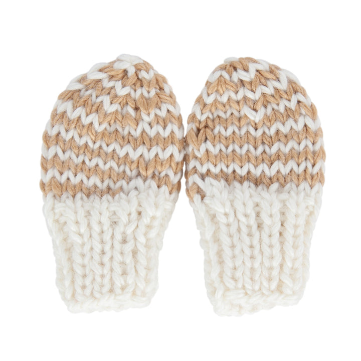 ACORN KIDS - FLOPSY BABY MITTENS: TAN AND OATMEAL [sz:XXS (0-3 MTHS)]