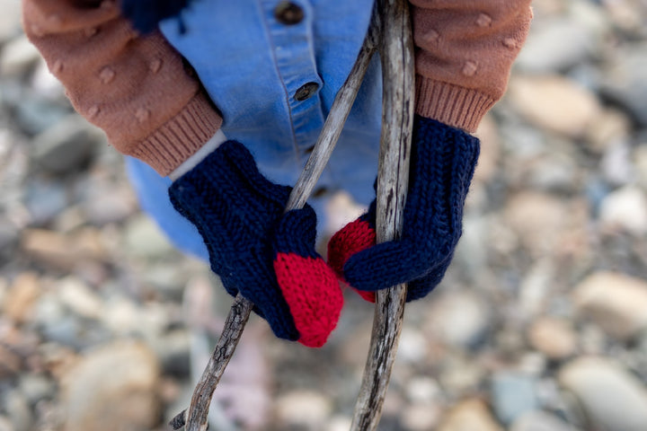 ACORN KIDS - SUNRISE MITTENS: NAVY [sz:S (6-18 MTHS)]