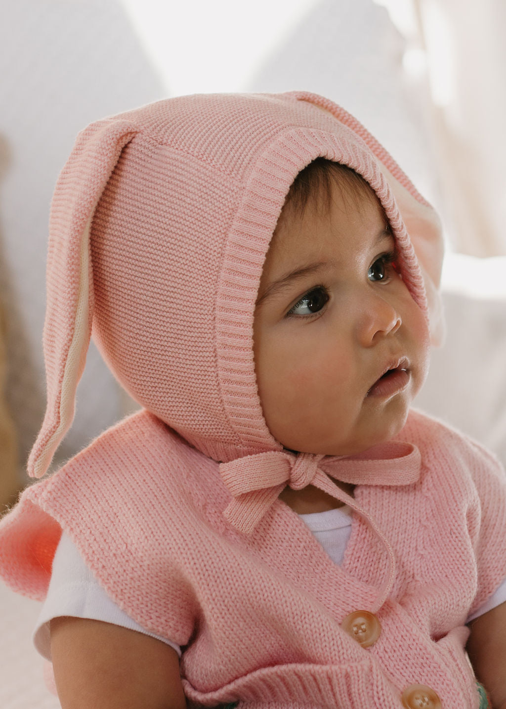 ACORN KIDS - BUNNY BEANIE: PINK [sz:XXS (0-3 MTHS)]