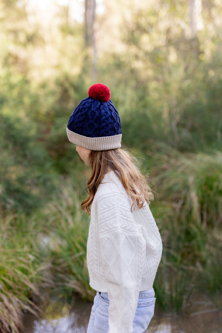 ACORN KIDS - AUGUST MERINO BEANIE: NAVY [sz:S (6-18 MTHS)]
