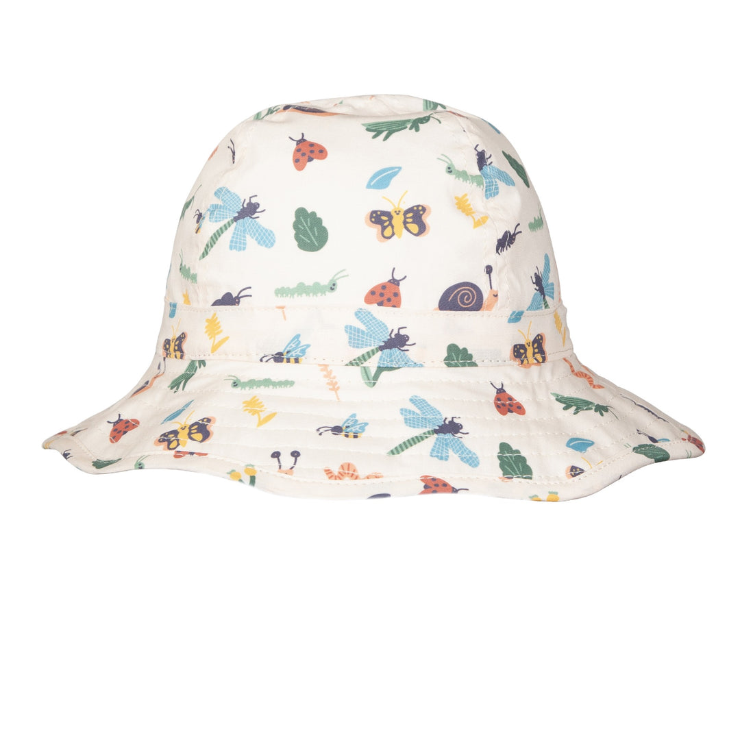 ACORN KIDS - INFANT WIDE BRIM SUNHAT: GARDEN FRIENDS [sz:XS - 46CM/0-9 MTHS]