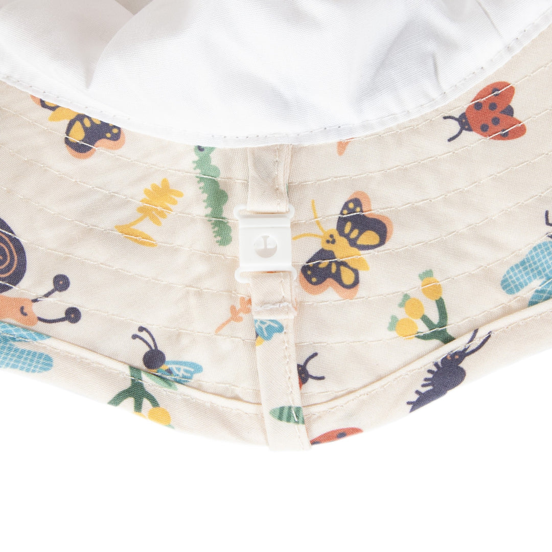 ACORN KIDS - INFANT WIDE BRIM SUNHAT: GARDEN FRIENDS [sz:XS - 46CM/0-9 MTHS]