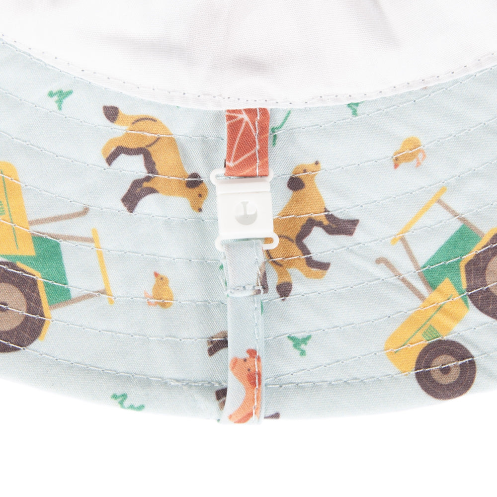ACORN KIDS - INFANT WIDE BRIM SUNHAT: FARMYARD [sz:XS - 46CM/0-9 MTHS]