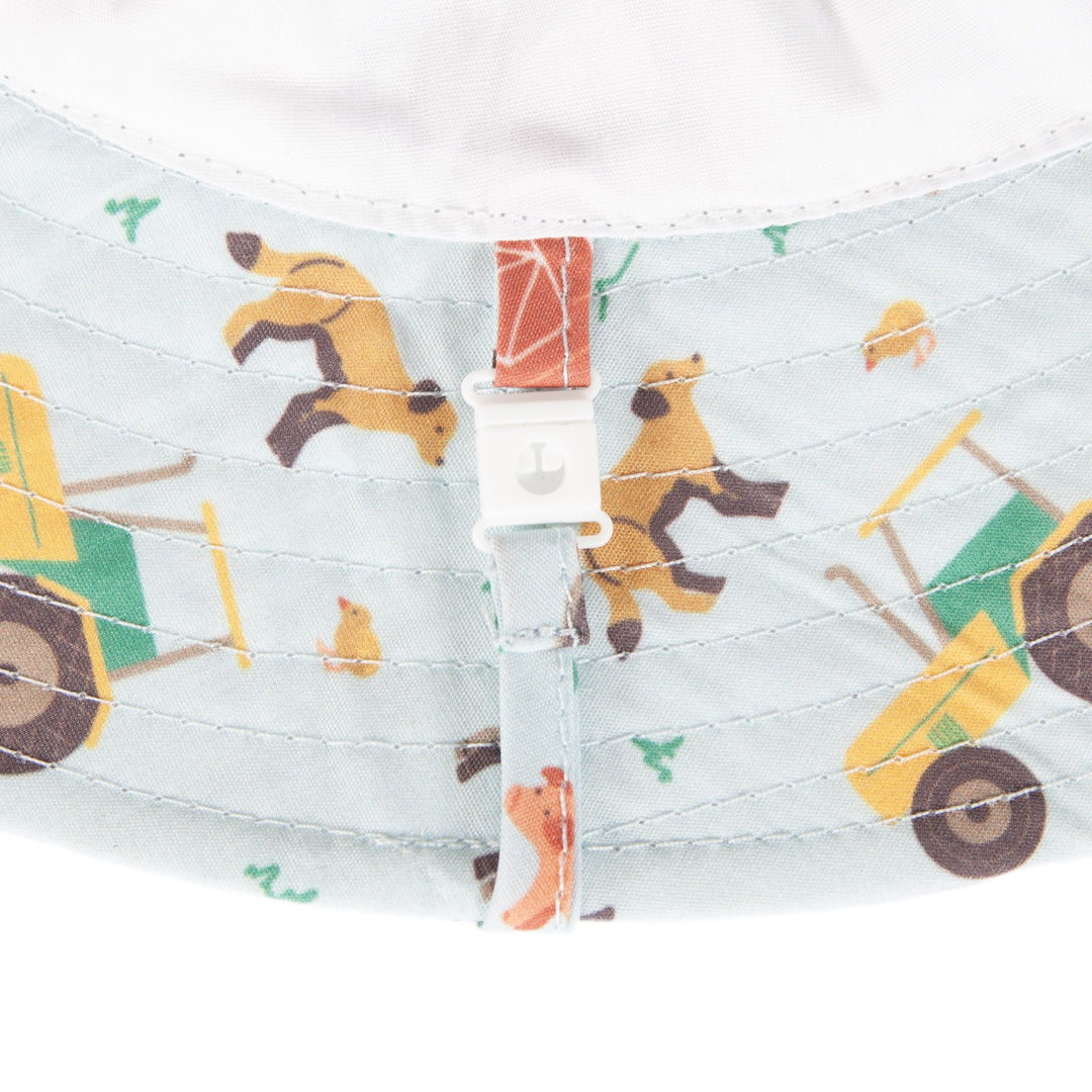 ACORN KIDS - INFANT WIDE BRIM SUNHAT: FARMYARD [sz:XS - 46CM/0-9 MTHS]