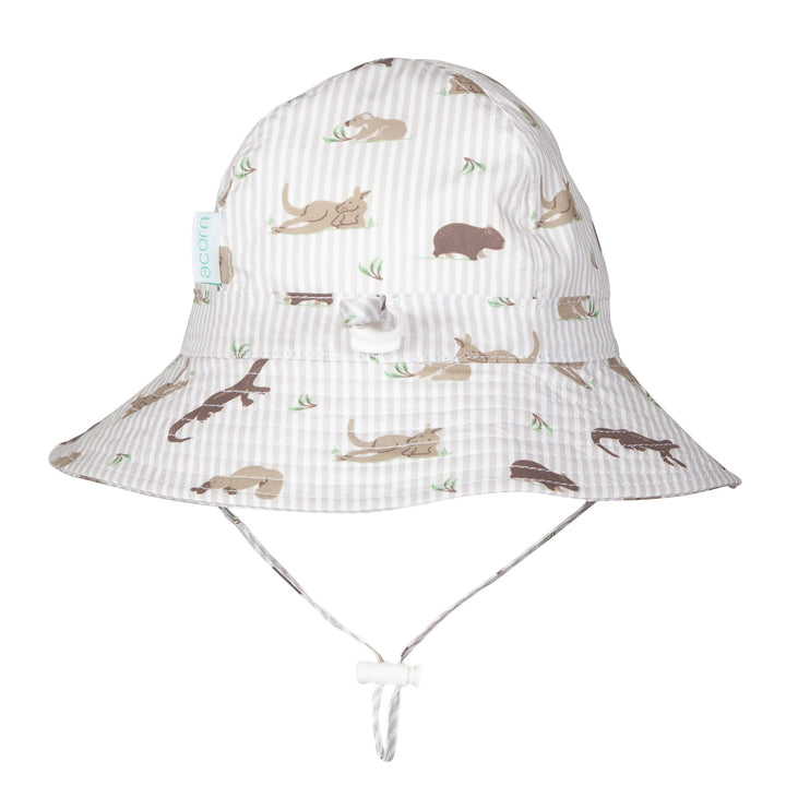 ACORN KIDS - INFANT WIDE BRIM SUNHAT: OUTBACK PALS [sz:XS - 46CM/0-9 MTHS]