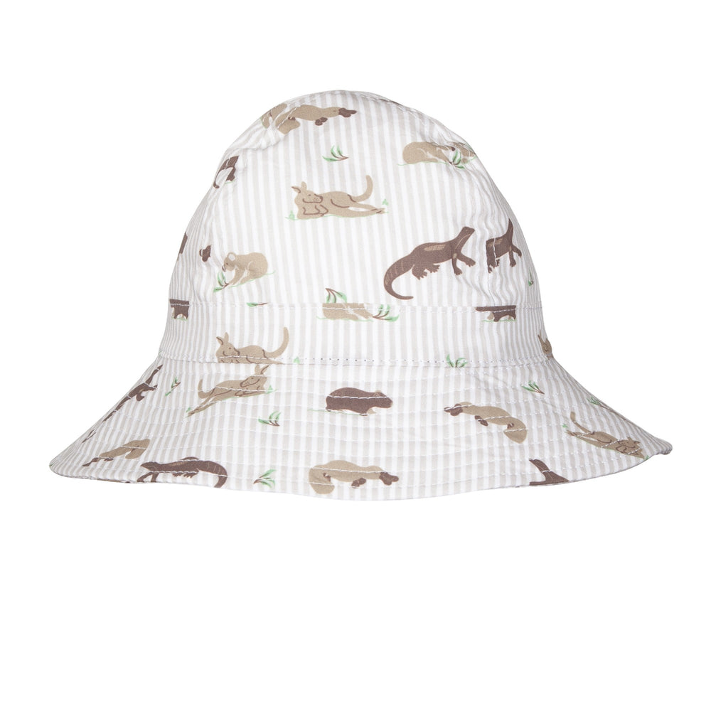ACORN KIDS - INFANT WIDE BRIM SUNHAT: OUTBACK PALS [sz:XS - 46CM/0-9 MTHS]