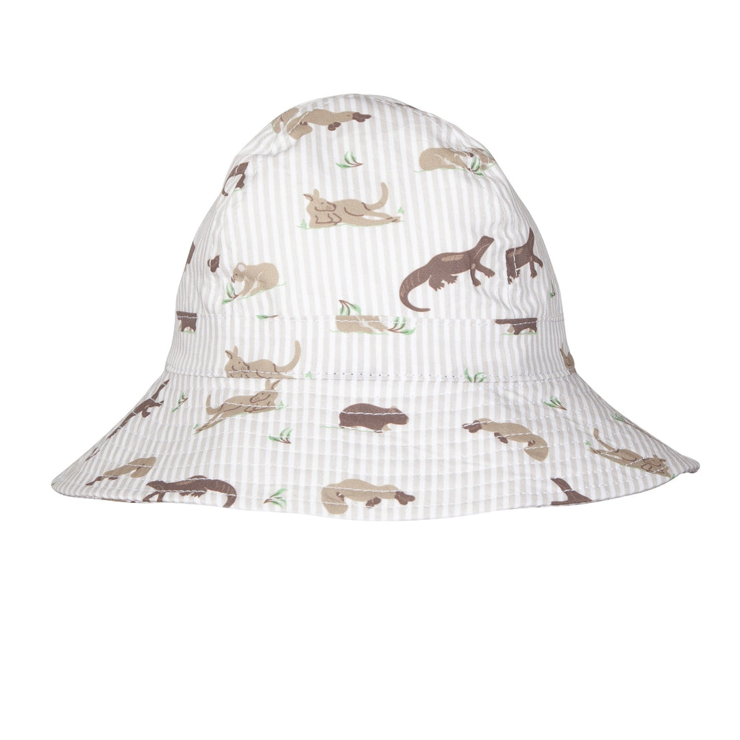 ACORN KIDS - INFANT WIDE BRIM SUNHAT: OUTBACK PALS [sz:XS - 46CM/0-9 MTHS]