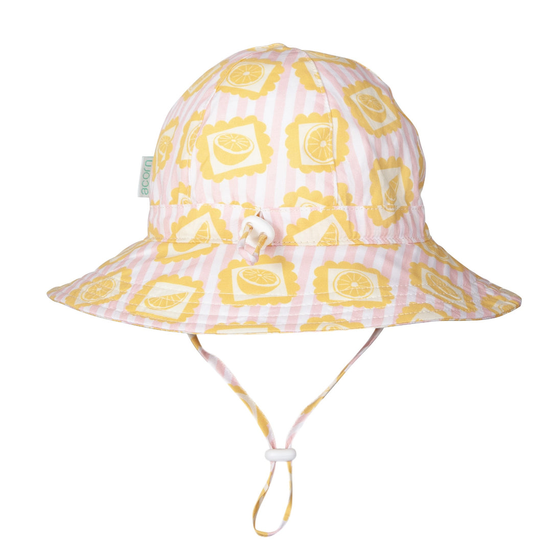 ACORN KIDS - WIDE BRIM SUNHAT: LEMONADE STRIPE [sz:S - 50CM/9-18 MTHS]
