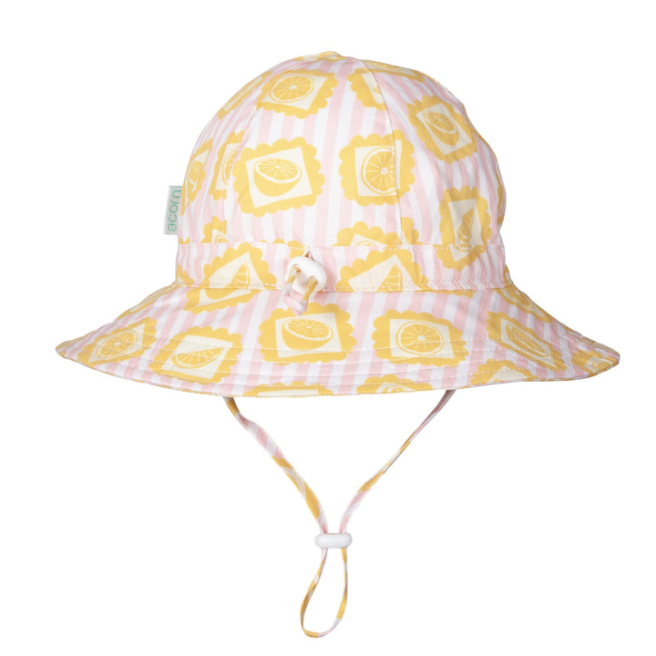 ACORN KIDS - WIDE BRIM SUNHAT: LEMONADE STRIPE [sz:S - 50CM/9-18 MTHS]