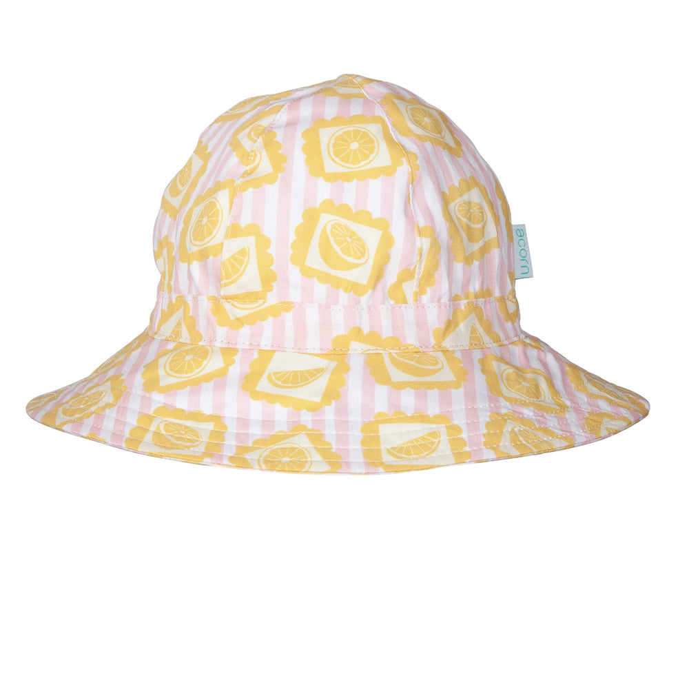 ACORN KIDS - WIDE BRIM SUNHAT: LEMONADE STRIPE [sz:S - 50CM/9-18 MTHS]