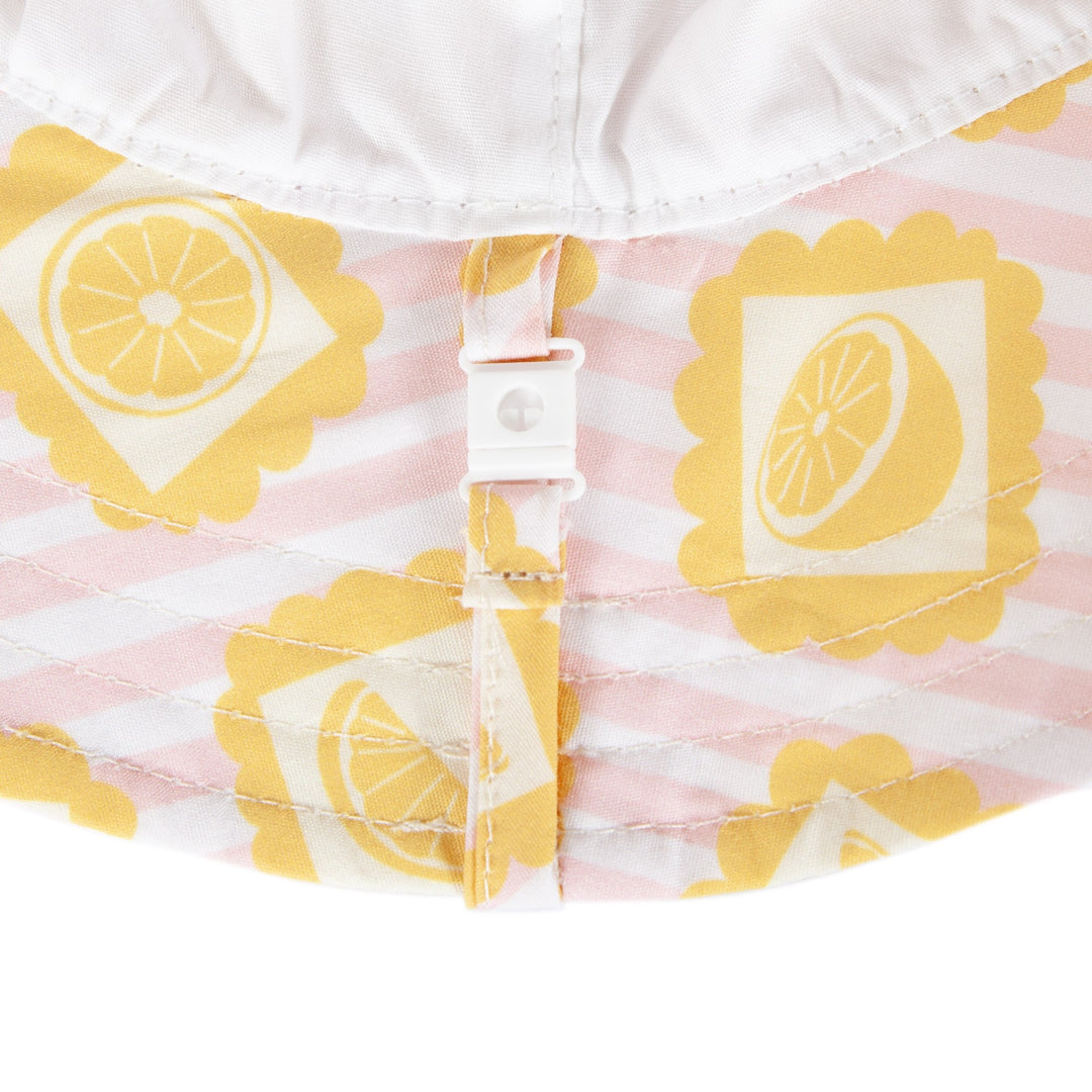 ACORN KIDS - WIDE BRIM SUNHAT: LEMONADE STRIPE [sz:S - 50CM/9-18 MTHS]
