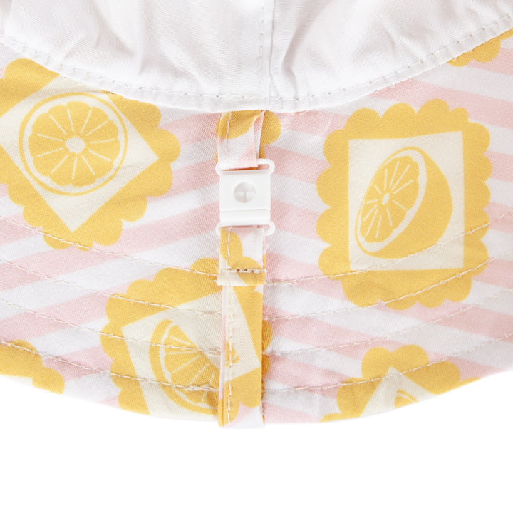 ACORN KIDS - WIDE BRIM SUNHAT: LEMONADE STRIPE [sz:S - 50CM/9-18 MTHS]