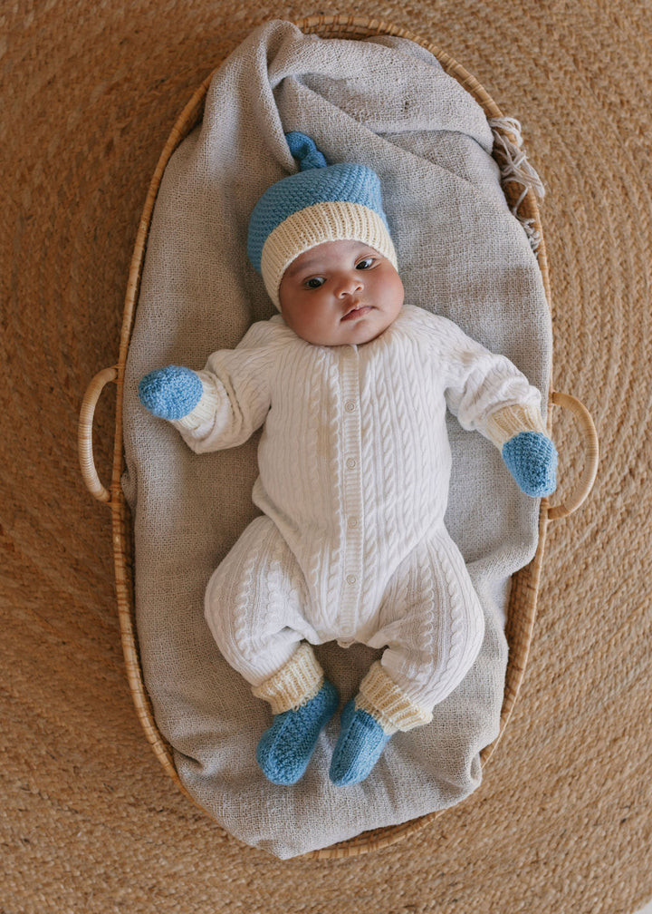 ACORN KIDS - SPRINGBUD MERINO GIFT SET: BLUE [sz:XXS (0-3 MTHS)]