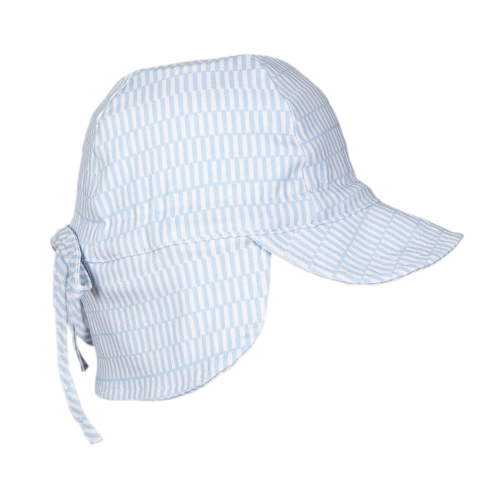 ACORN KIDS - FLAP HAT SOFT JERSEY: BLUE SPRINKLE [sz:XS - 46CM/0-9 MTHS]