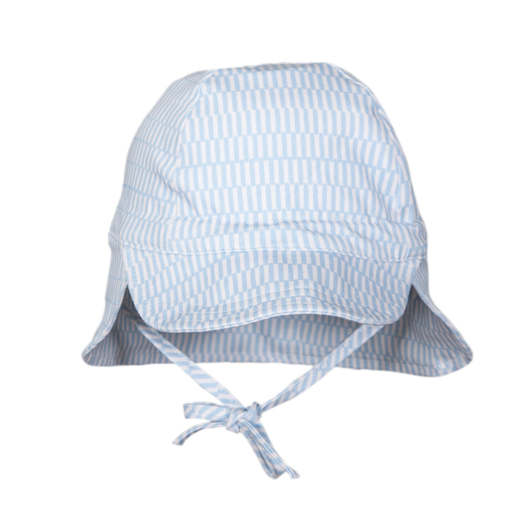 ACORN KIDS - FLAP HAT SOFT JERSEY: BLUE SPRINKLE [sz:XS - 46CM/0-9 MTHS]
