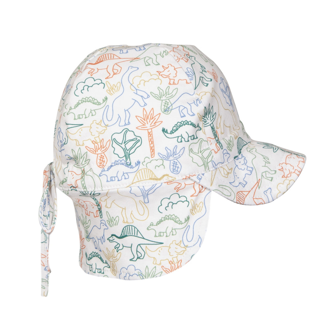 ACORN KIDS - FLAP HAT SOFT JERSEY: DINOS [sz:XS - 46CM/0-9 MTHS]
