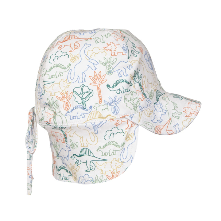 ACORN KIDS - FLAP HAT SOFT JERSEY: DINOS [sz:XS - 46CM/0-9 MTHS]