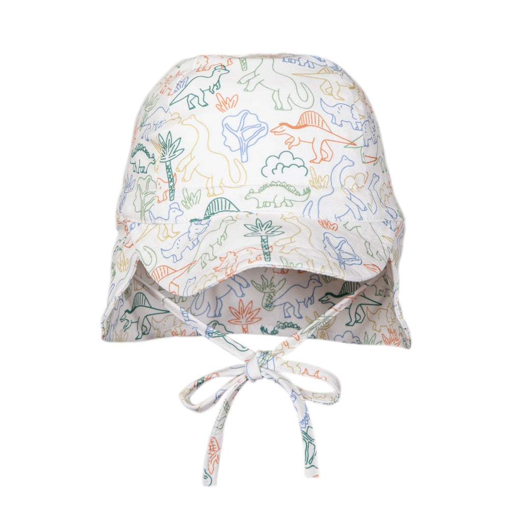 ACORN KIDS - FLAP HAT SOFT JERSEY: DINOS [sz:XS - 46CM/0-9 MTHS]