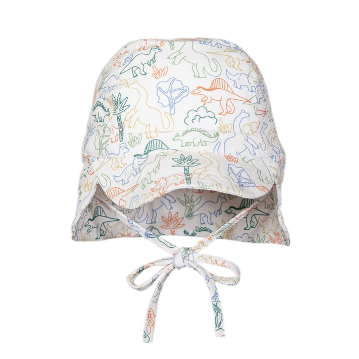 ACORN KIDS - FLAP HAT SOFT JERSEY: DINOS [sz:XS - 46CM/0-9 MTHS]