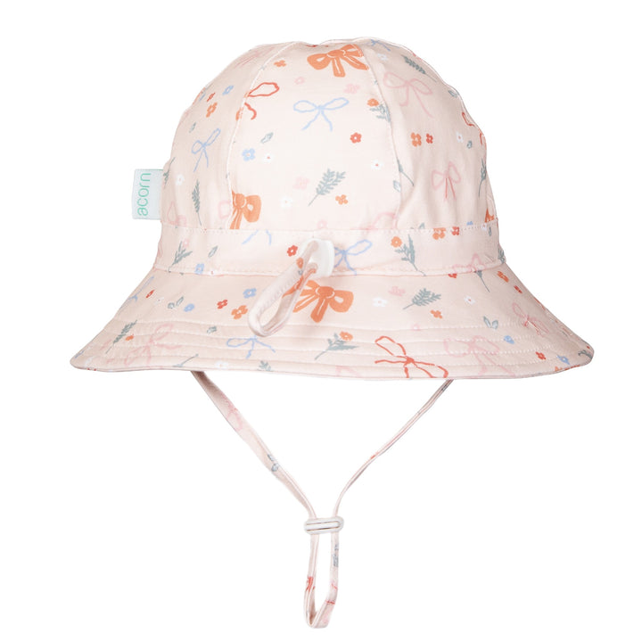 ACORN KIDS - SOFT JERSEY SUNHAT: LITTLE BOWS [sz:S - 50CM/9-18 MTHS]