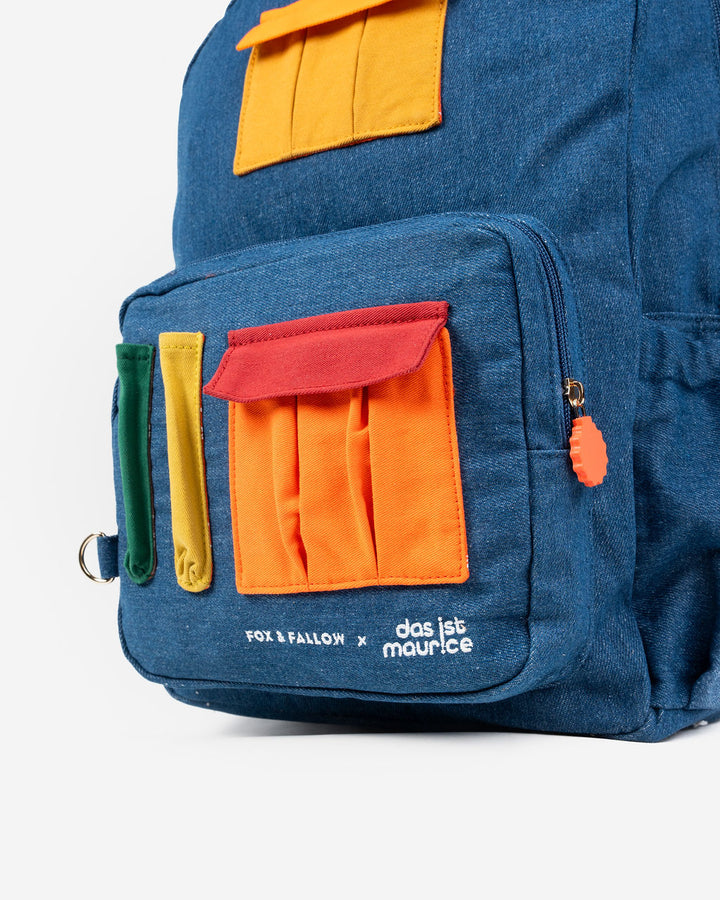 DAS IST MAURICE - DENIM BACKPACK: POCKETS