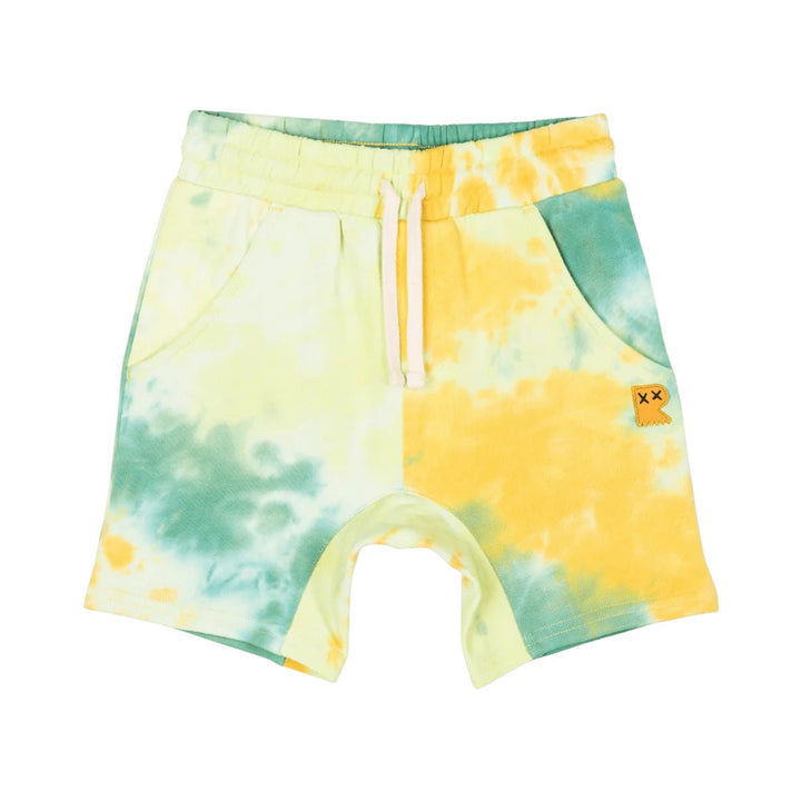 ROCK YOUR BABY - GREEN TIE DYE SHORTS