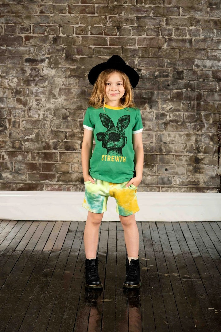 ROCK YOUR BABY - GREEN TIE DYE SHORTS