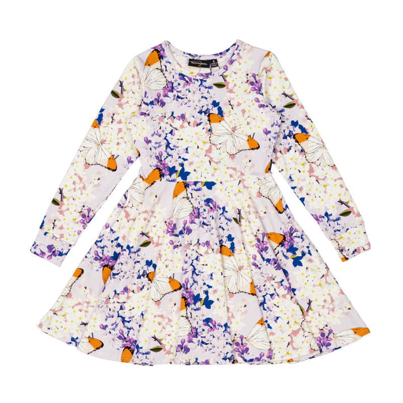 ROCK YOUR BABY - LILAC FLORALS WAISTED DRESS
