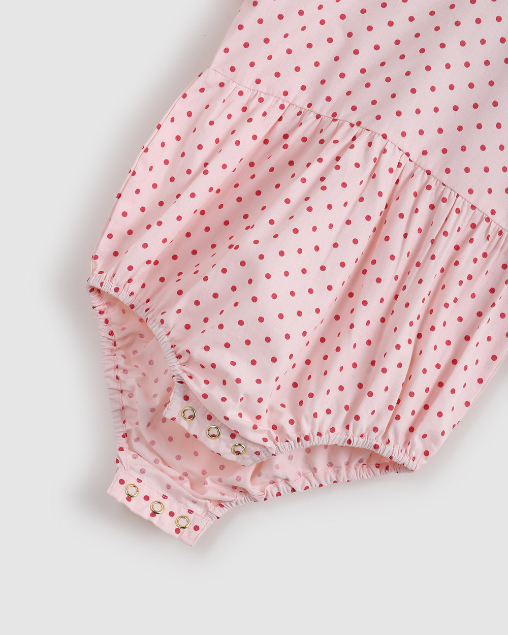 ALEX AND ANT - LOVE PLAYSUIT: RED/PINK POLKADOT [sz:0-3 MTHS]