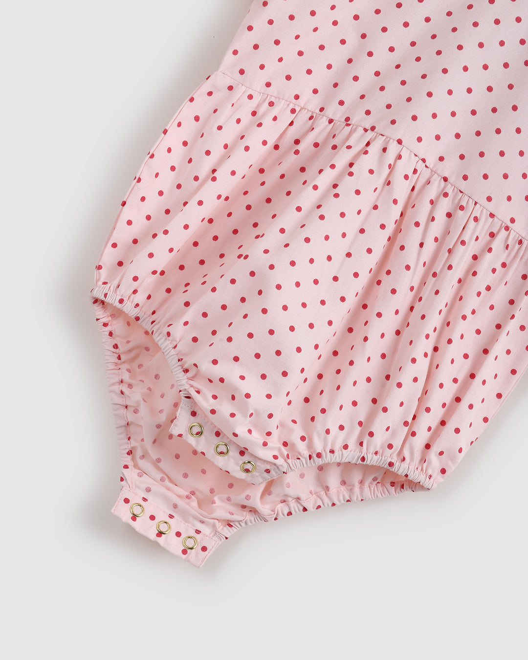 ALEX AND ANT - LOVE PLAYSUIT: RED/PINK POLKADOT [sz:0-3 MTHS]