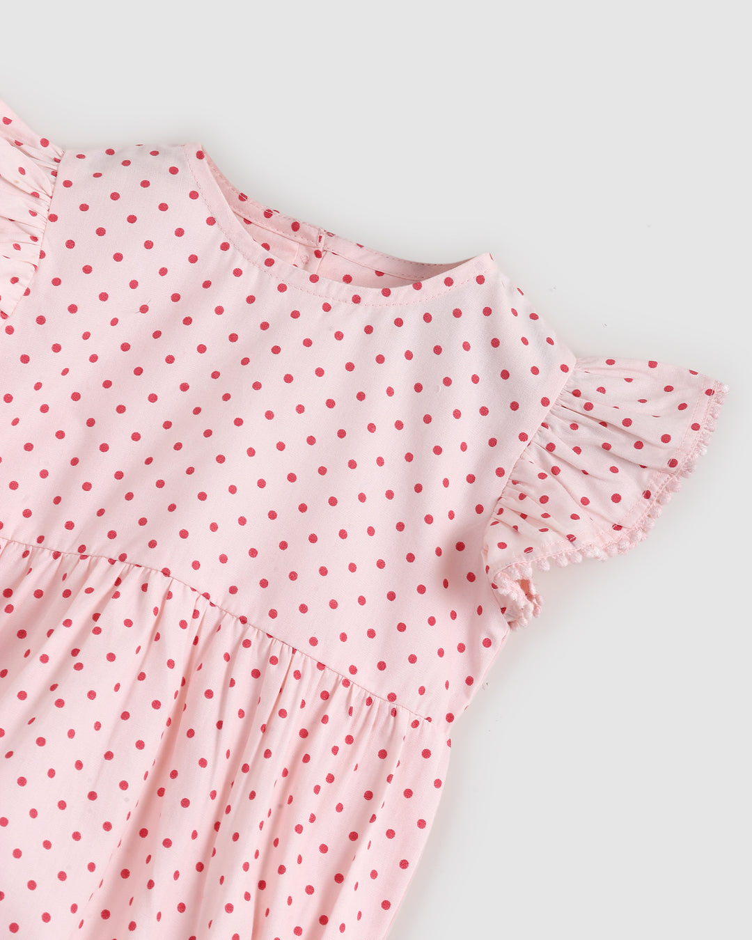 ALEX AND ANT - LOVE PLAYSUIT: RED/PINK POLKADOT [sz:0-3 MTHS]