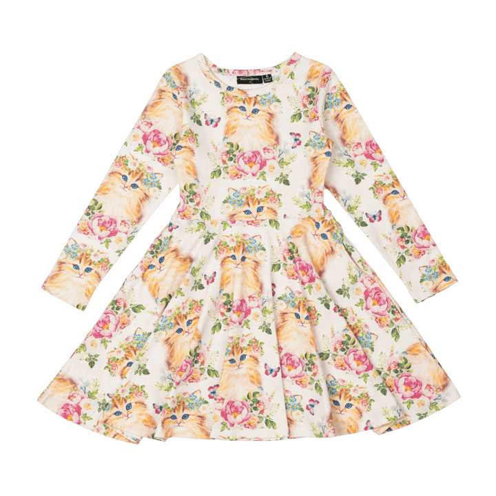 ROCK YOUR BABY - KITTY KATS WAISTED DRESS [sz:2 YRS]
