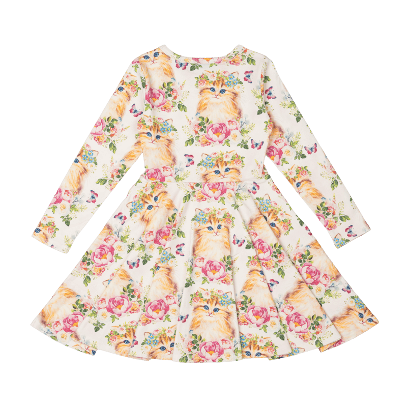 ROCK YOUR BABY - KITTY KATS WAISTED DRESS [sz:2 YRS]