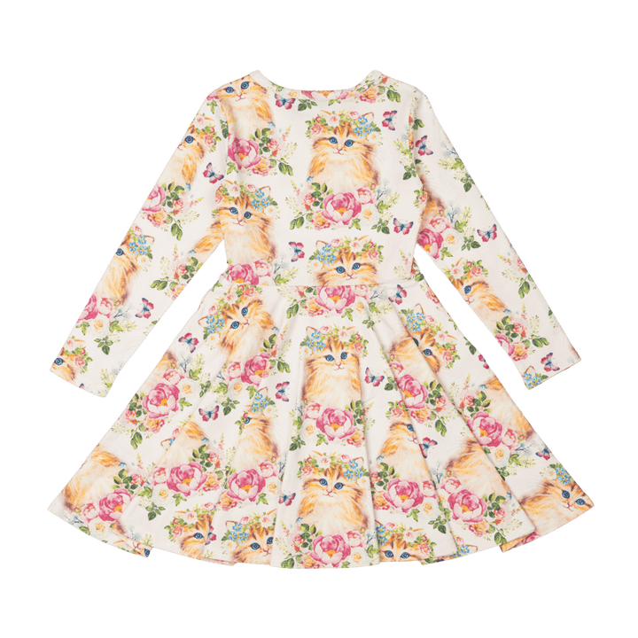 ROCK YOUR BABY - KITTY KATS WAISTED DRESS [sz:2 YRS]